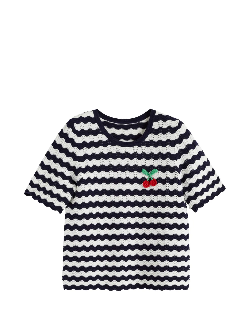 Chinti & Parker t-shirt en crochet cerise - Bleu Chinti & Parker t-shirt en crochet cerise - Bleu