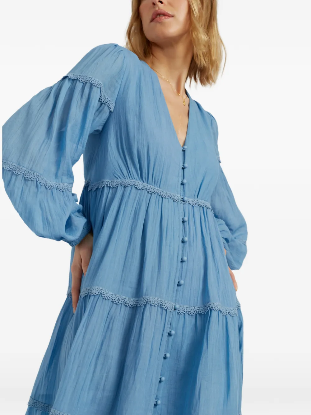 Chinti & Parker Midi-jurk met V-hals Blauw