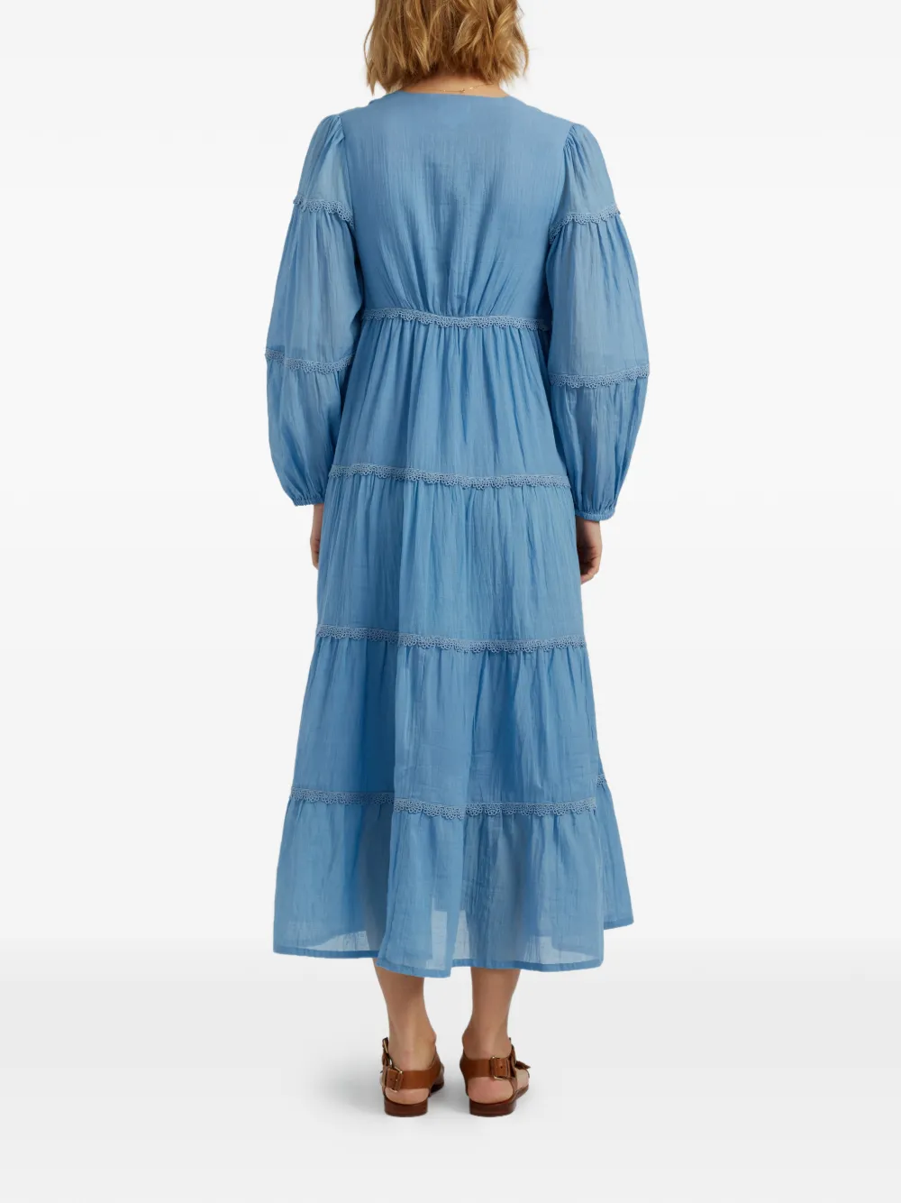 Chinti & Parker Midi-jurk met V-hals Blauw