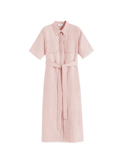 Chinti & Parker vestido camisero midi festoneado