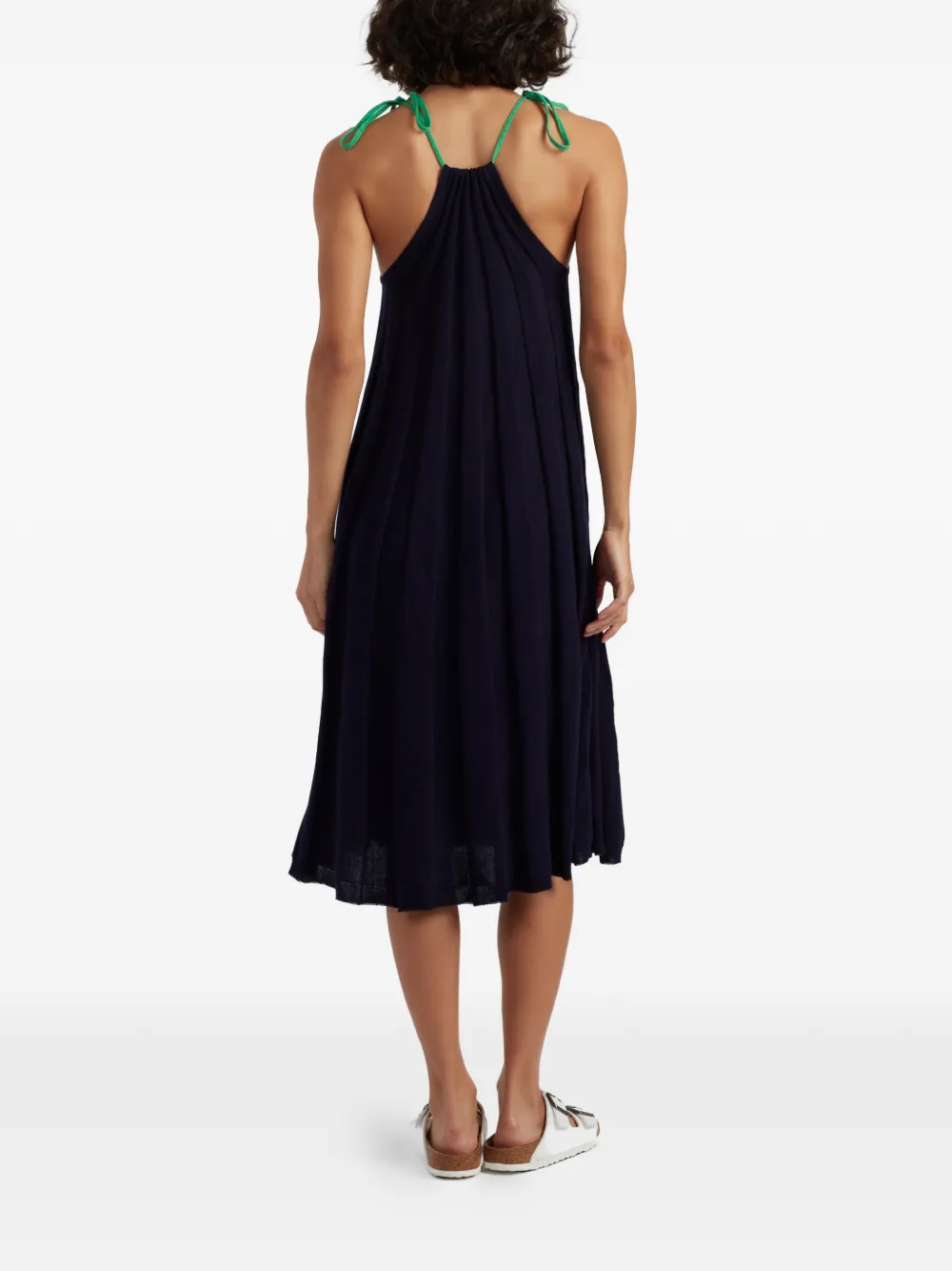 Chinti & Parker Midi-jurk met bandjes en kersen Blauw