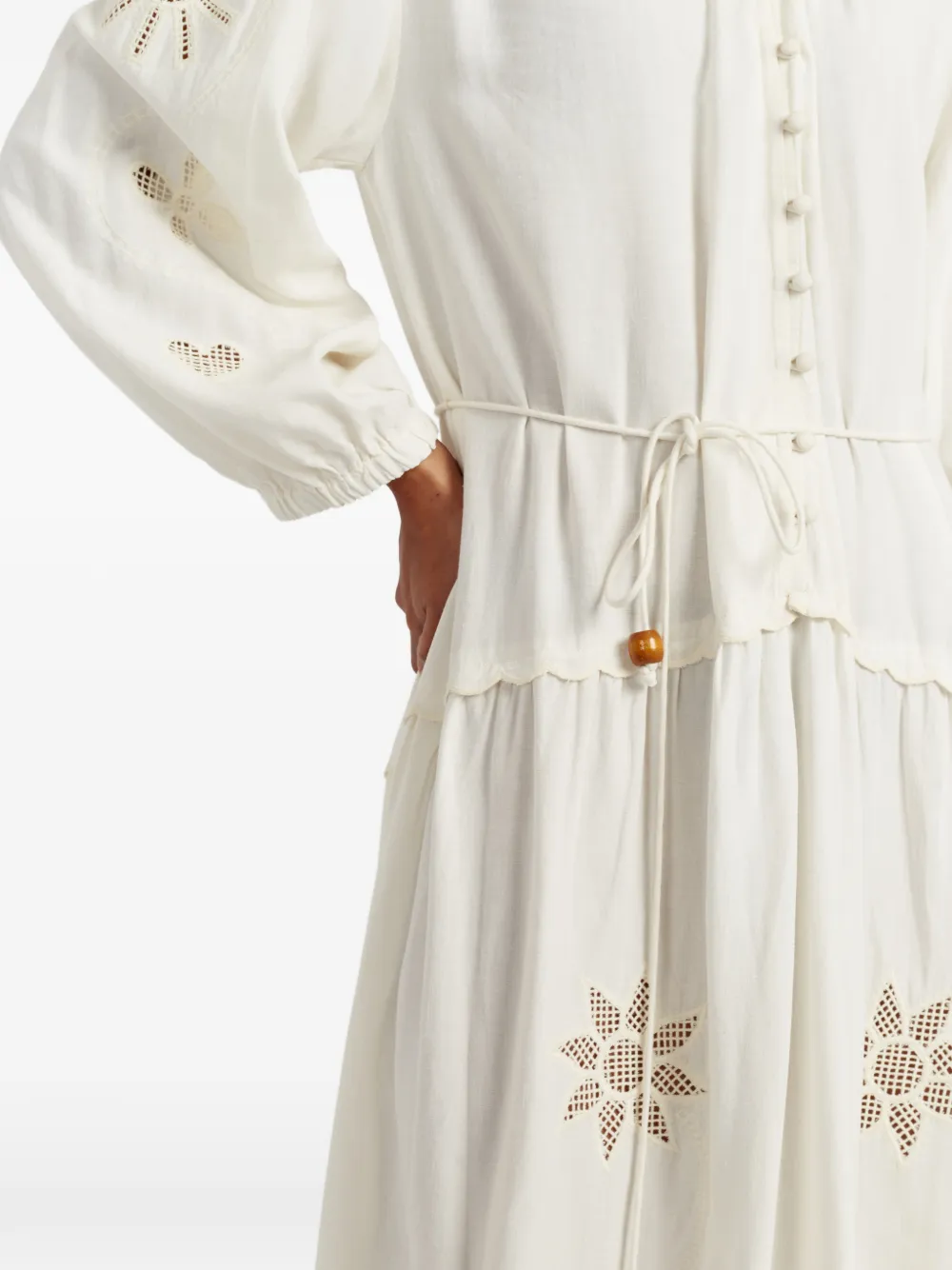 Chinti & Parker Broderie midi-jurk Beige