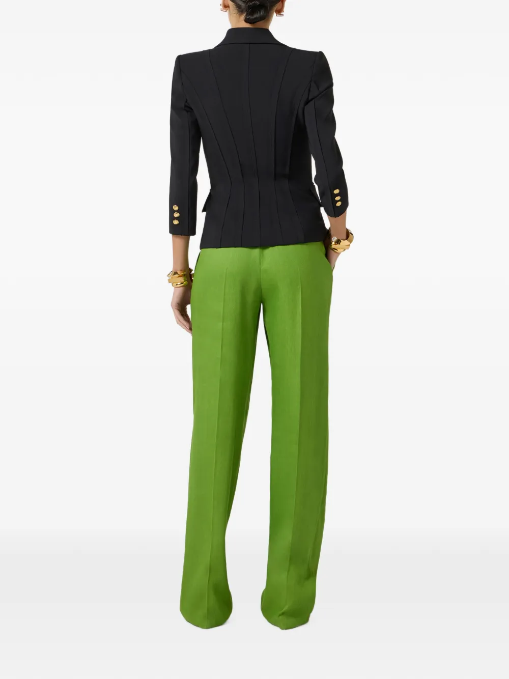 Elisabetta Franchi Jack met dubbele rij knopen Blauw