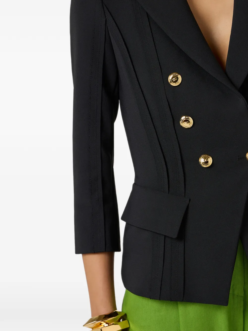 Elisabetta Franchi Jack met dubbele rij knopen Blauw