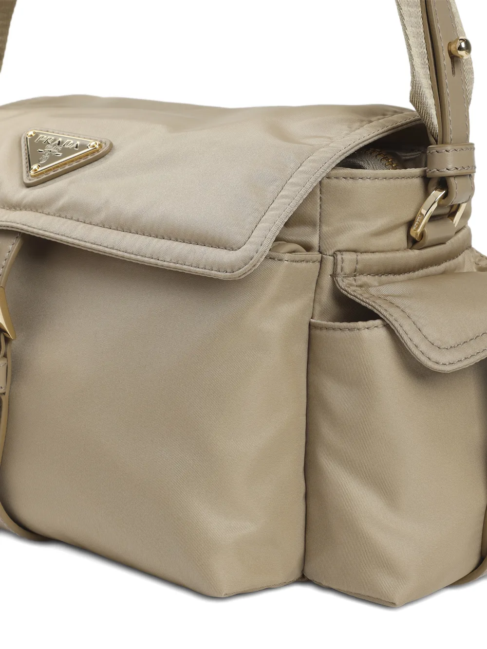 Prada Crossbodytas met gespsluiting Beige