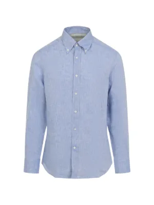 Brunello Cucinelli Buttoned front-pocket Shirt | Blue | FARFETCH