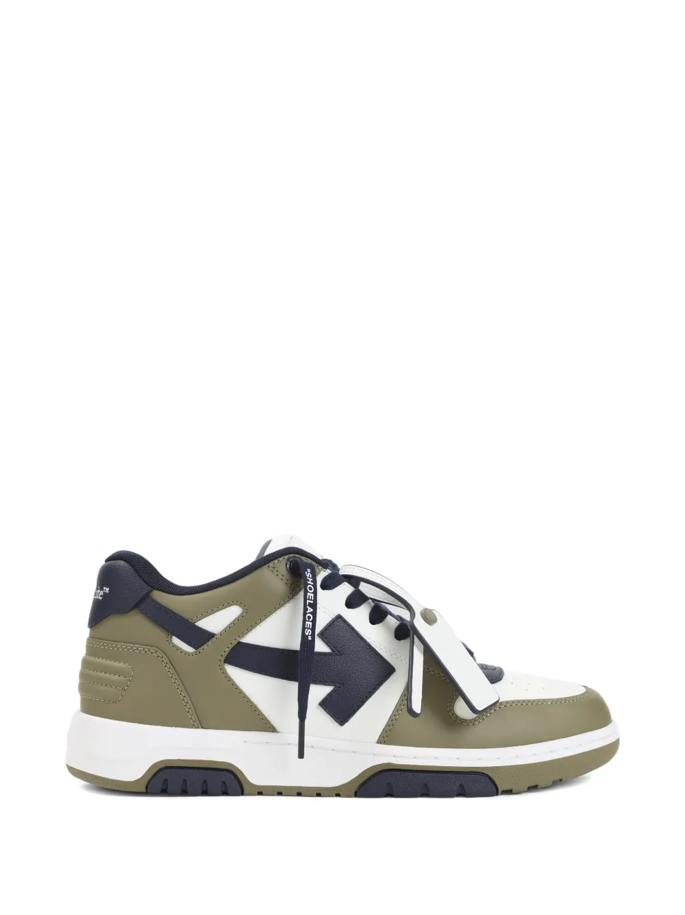 Off-White Out Of Office arrow-logo leather sneakers - Verde