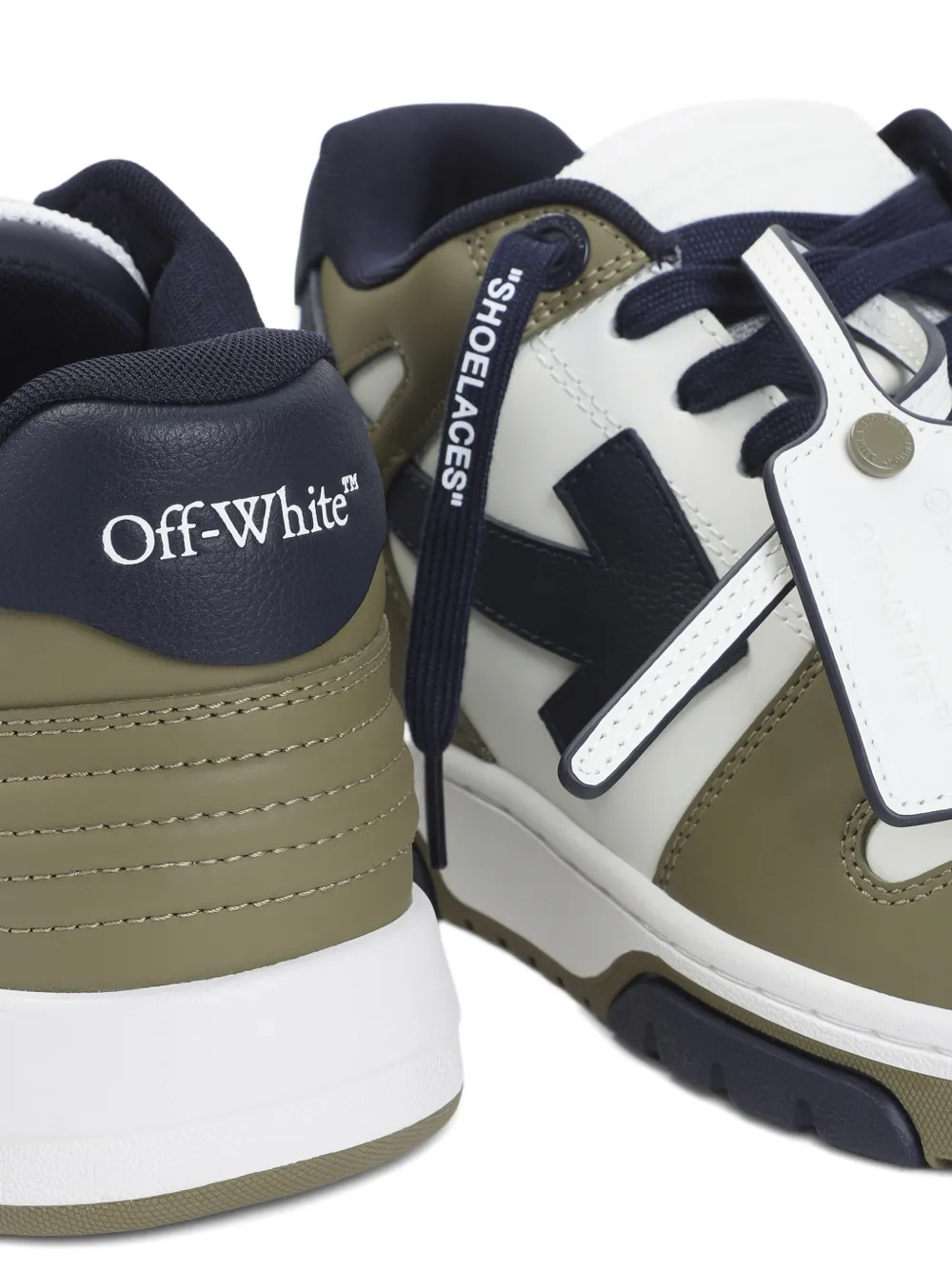 Off-White Our Office leren sneakers met Arrow-logo Groen