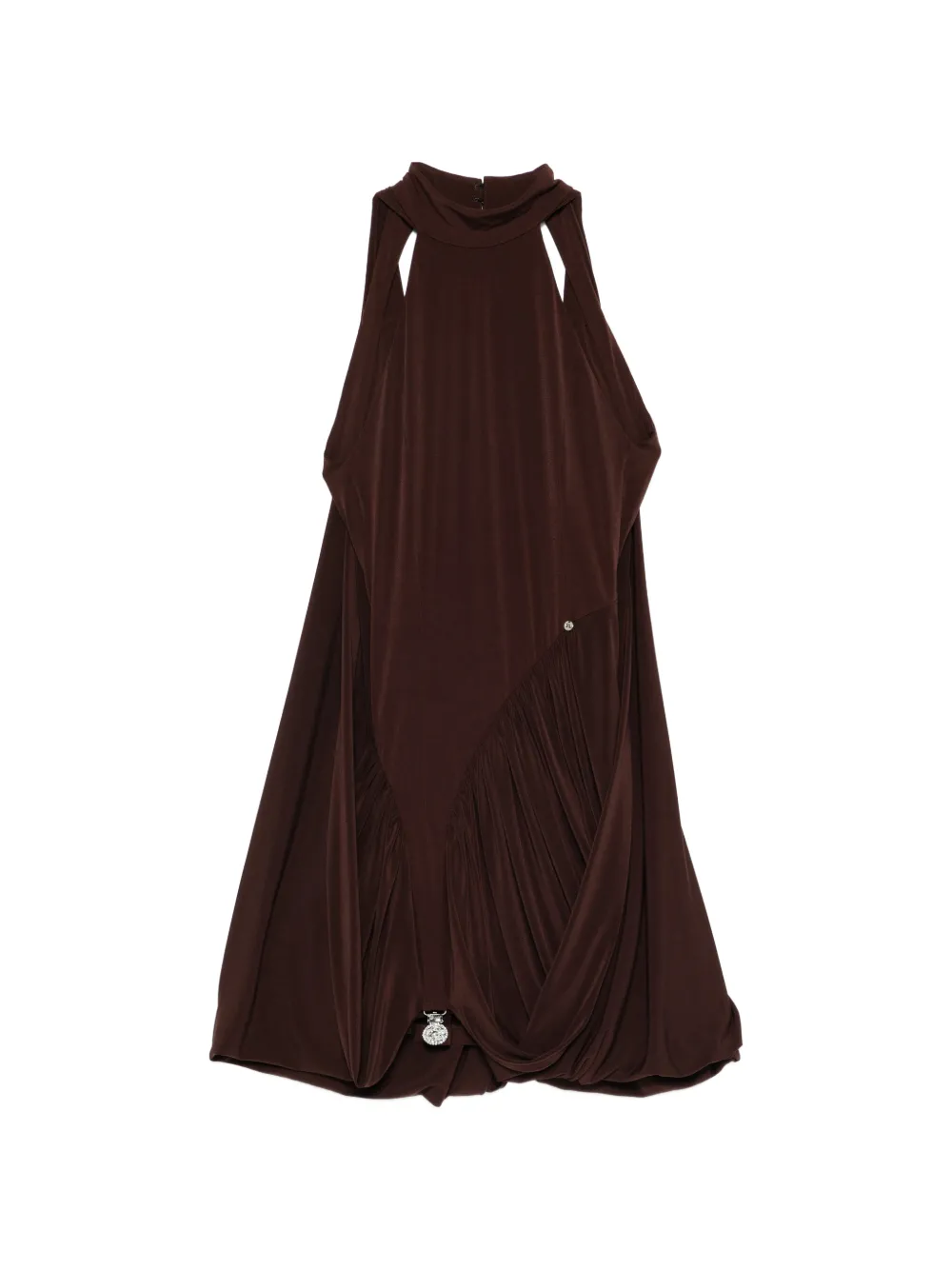 NISSA halterneck mini dress - Marrone