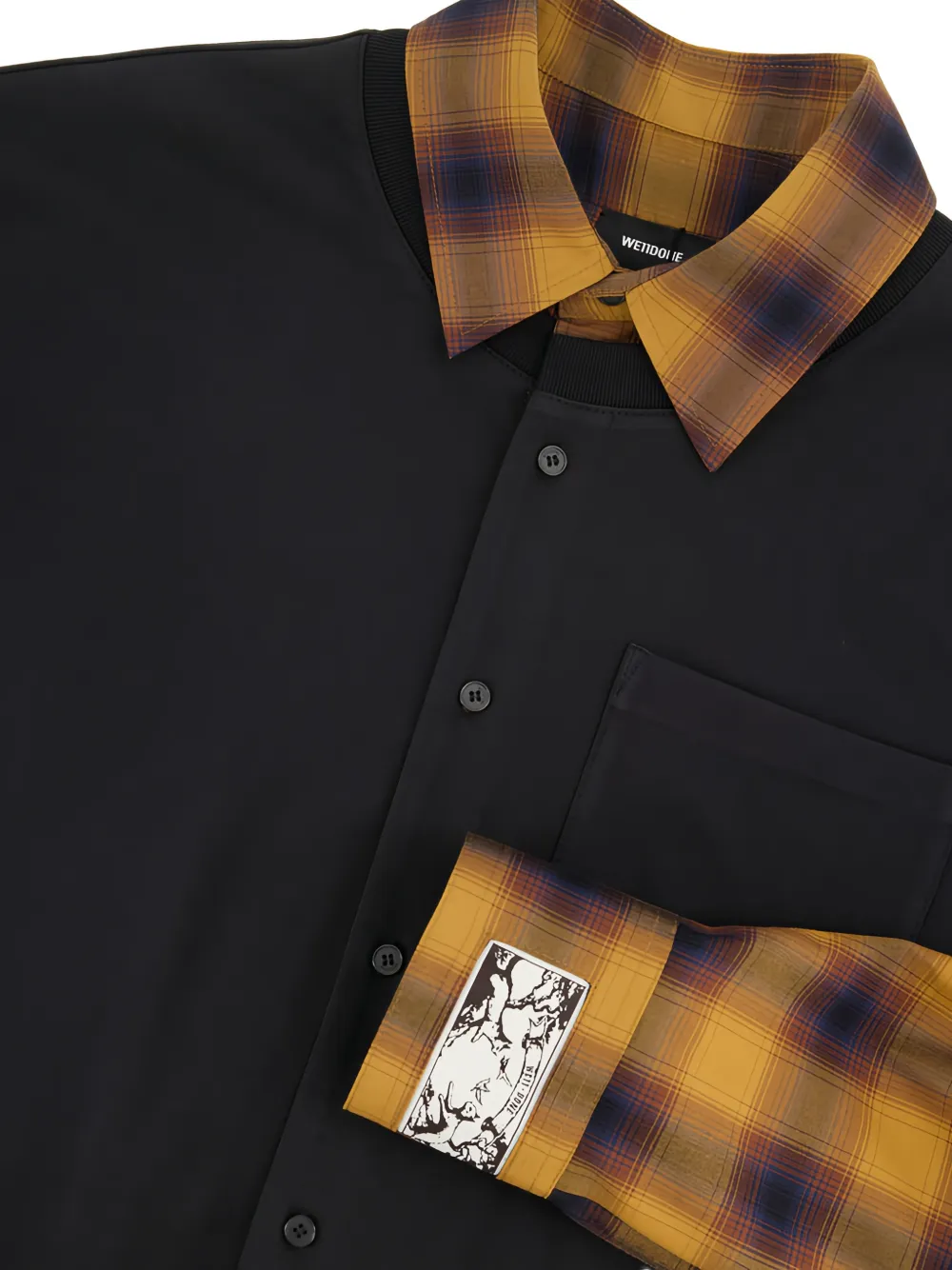  We11done Flannel Check-pattern Shirt - Black 