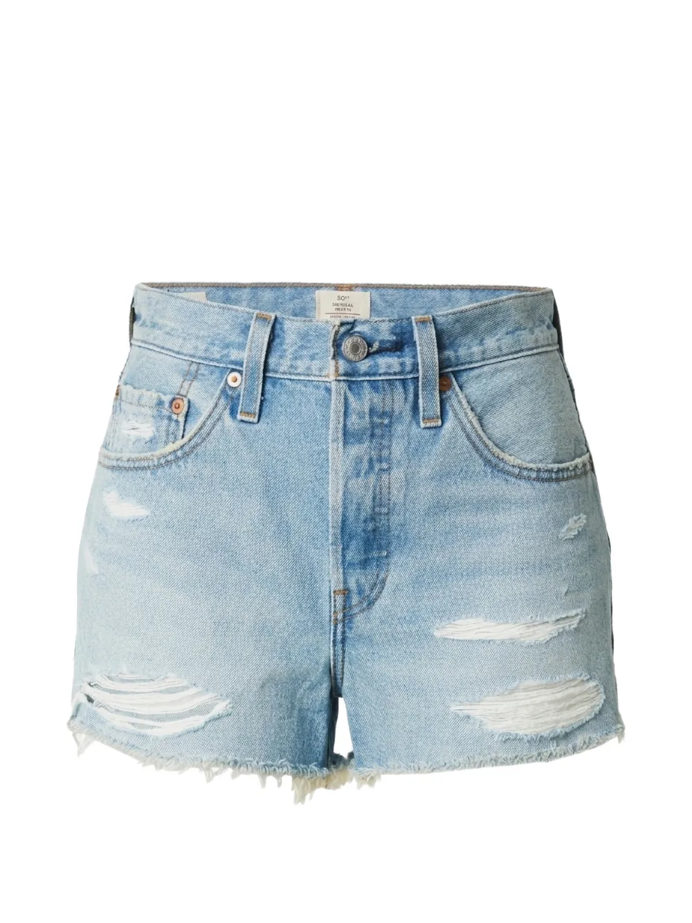 Levi's 501 Original distressed frayed-hem shorts - Blue