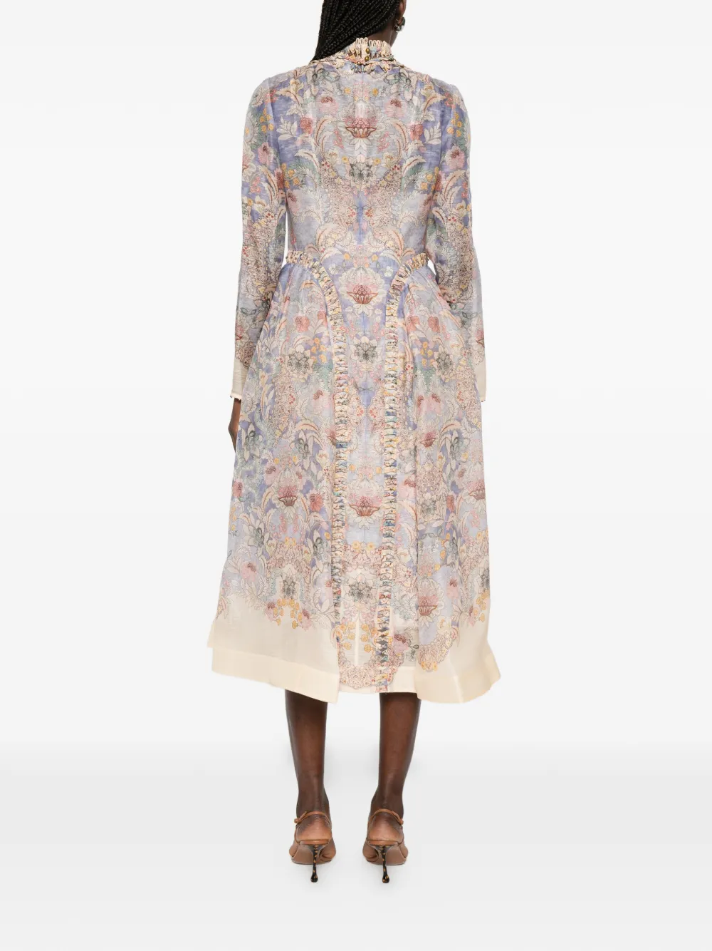 ZIMMERMANN Rebellion midi-jurk met bloemenprint Blauw