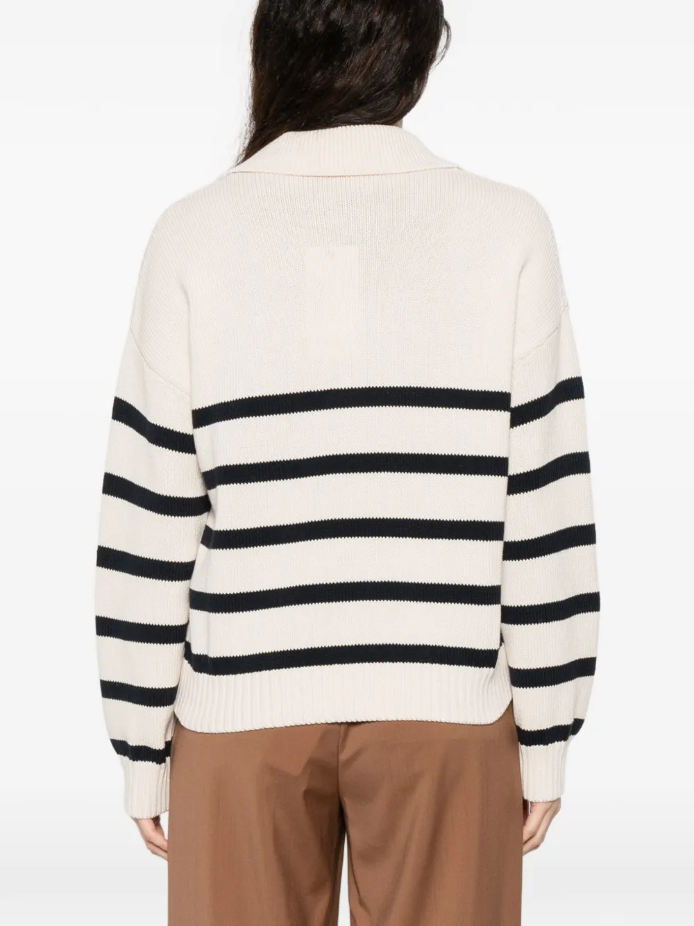 Weekend Max Mara Gestreepte sweater met lange mouwen Beige