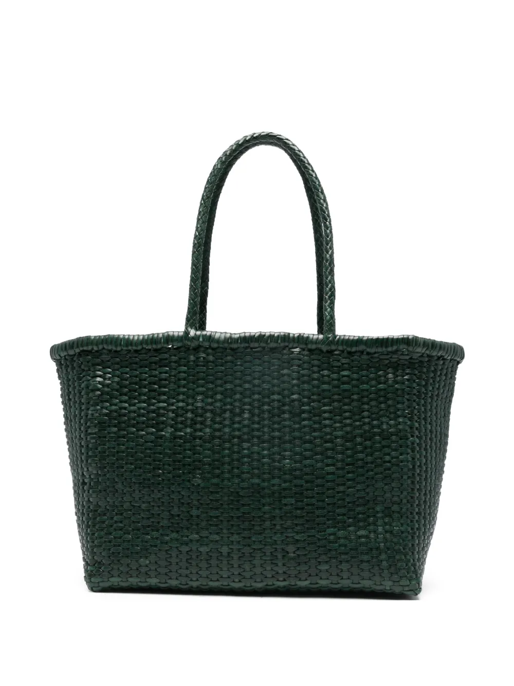 DRAGON DIFFUSION big B Weave woven top-handle tote bag - Verde