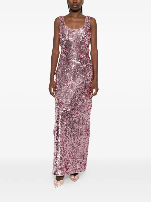 simkhai evening dress Simkhai Felicity Draped Sequined Gown in Gold-SALE main image 1