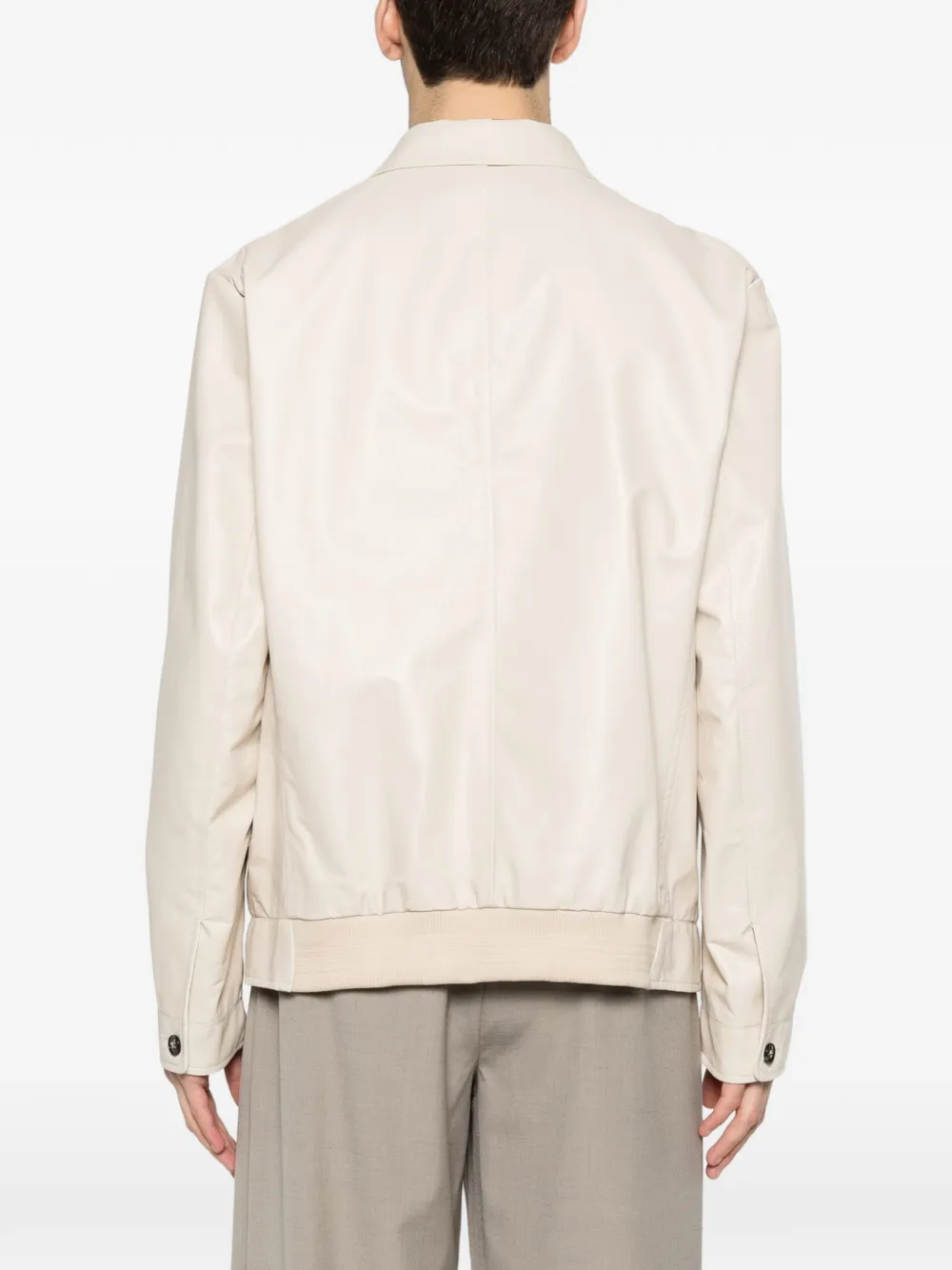 Kiton Omkeerbaar jack met ritssluiting en paspelzakken Beige