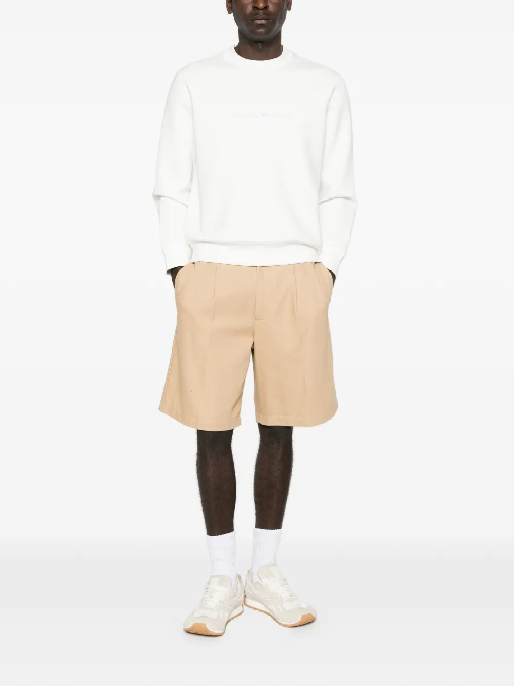 Emporio Armani Sweater met logo Beige
