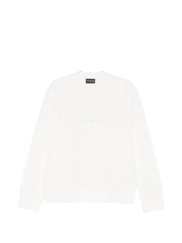 Emporio Armani Sweatshirt Essential in Cotton Double Jersey in Neutrals
