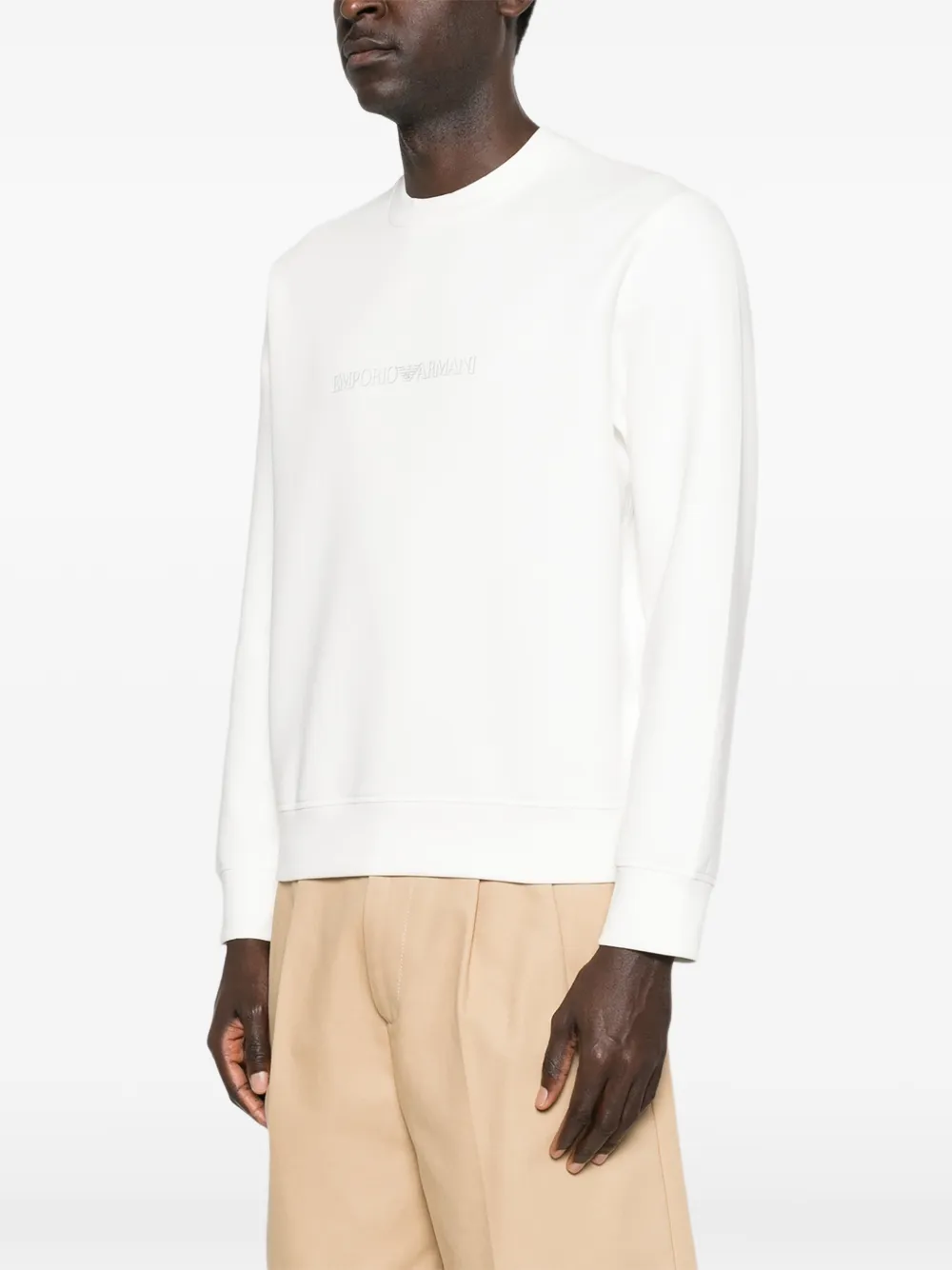 Emporio Armani Sweater met logo Beige
