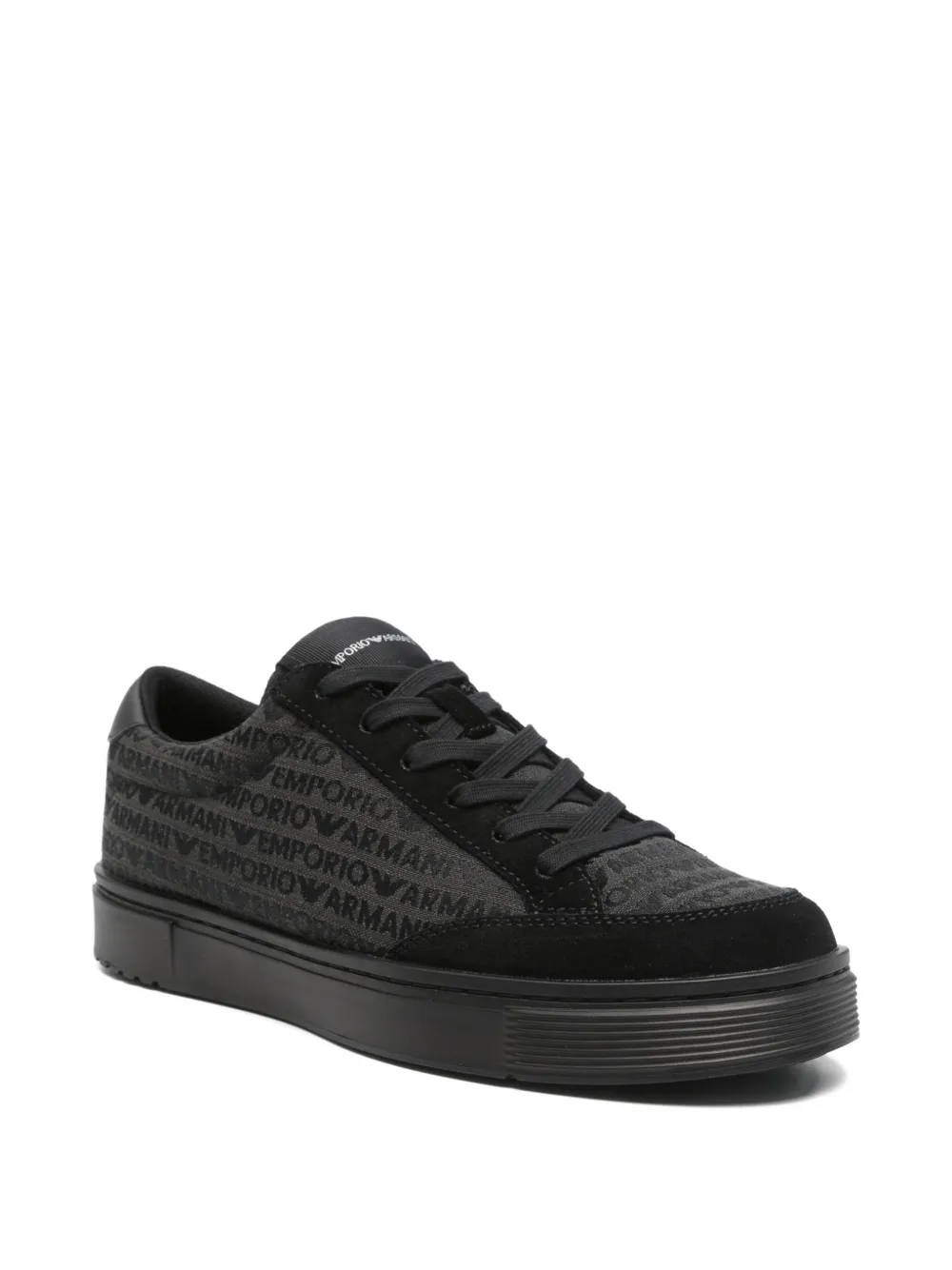 Emporio Armani logo-print sneakers Zwart