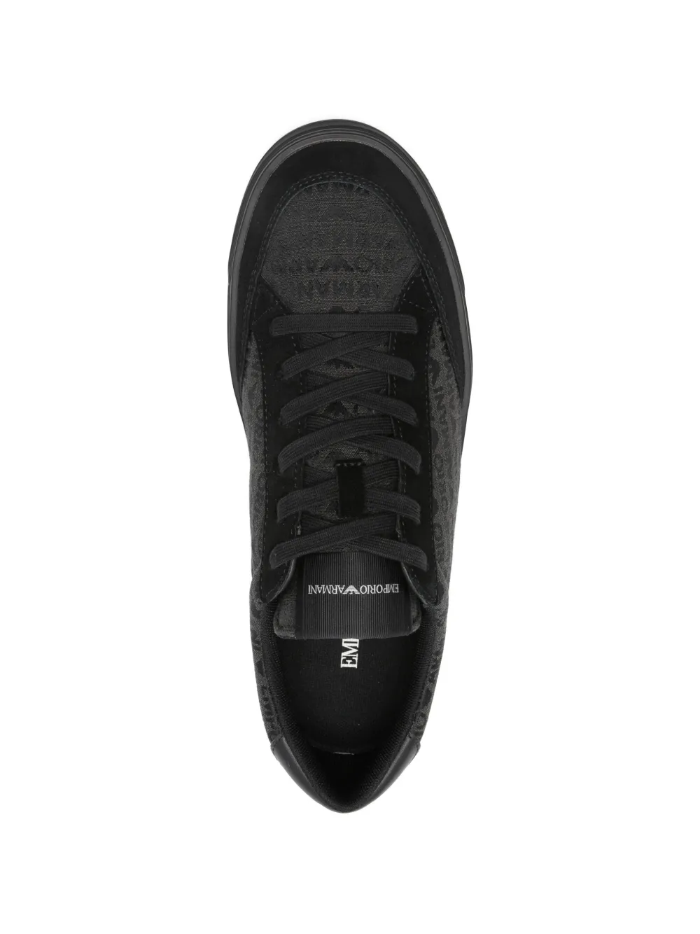 Emporio Armani logo-print sneakers Zwart
