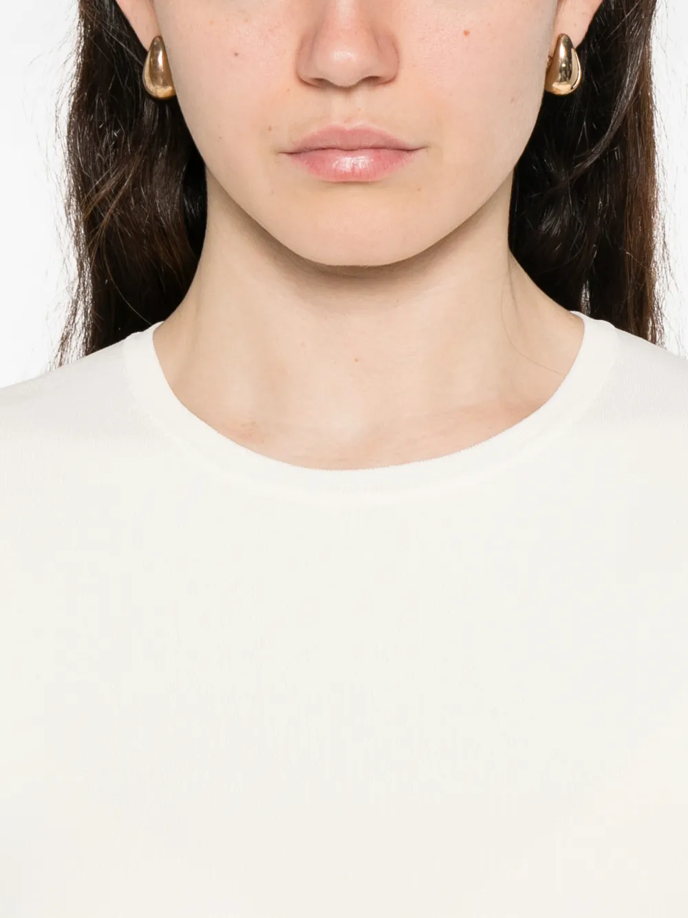 Max Mara T-shirt met cropped mouwen Beige