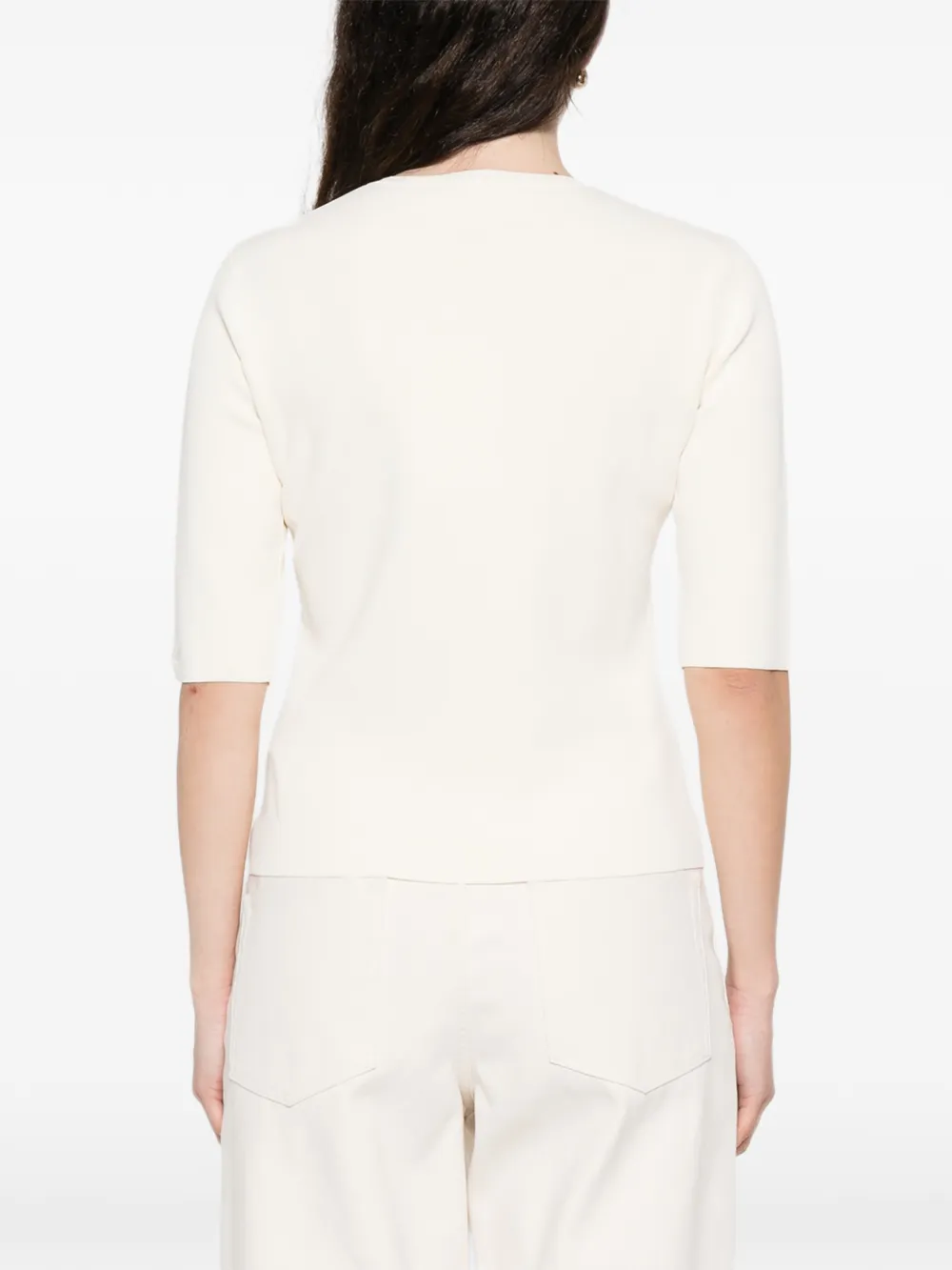 Max Mara T-shirt met cropped mouwen Beige