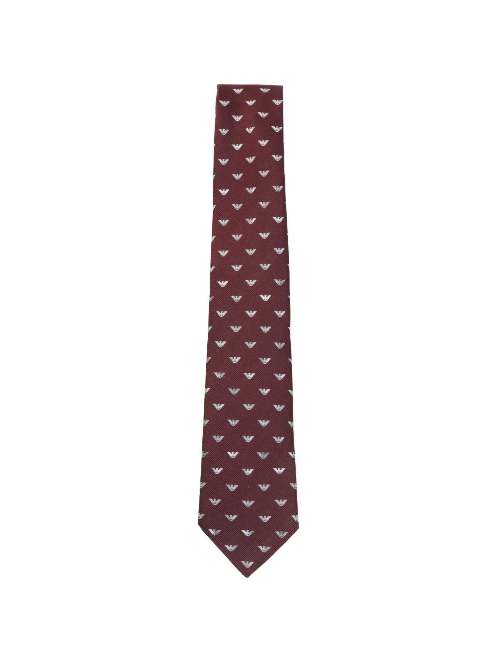 Emporio Armani bordeaux logo-motif tie - Rosso
