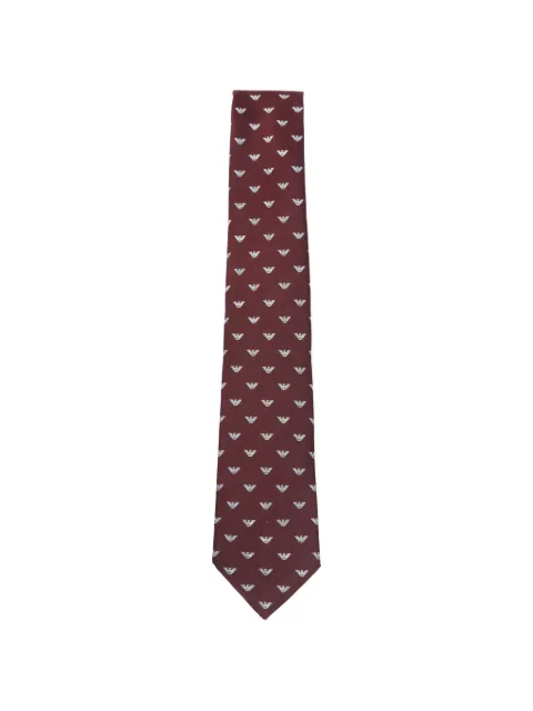 Emporio Armani bordeaux logo-motif tie