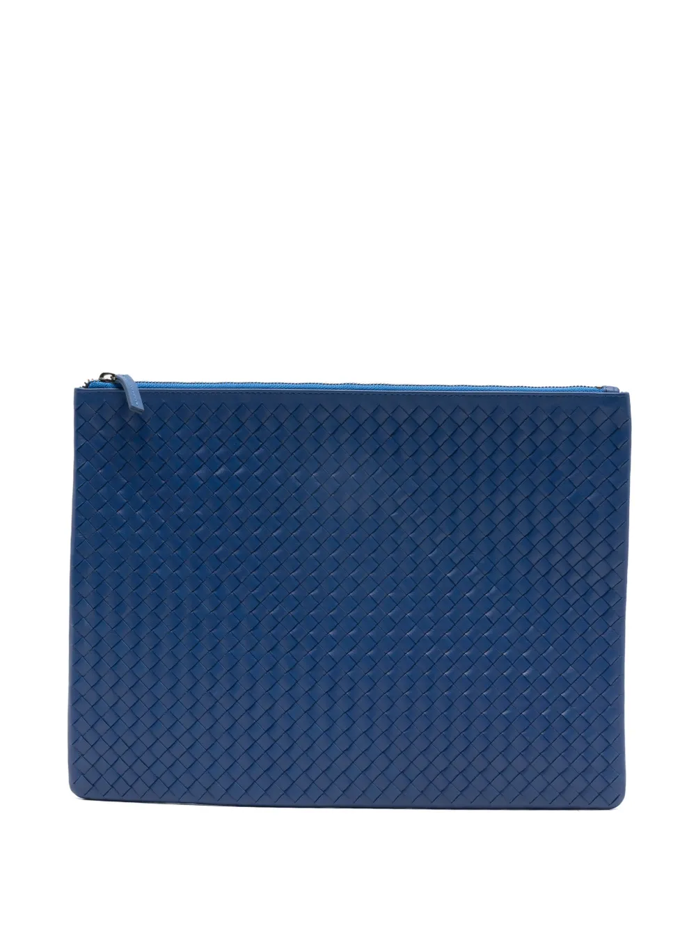 DRAGON DIFFUSION A4 woven zip clutch bag - Blu