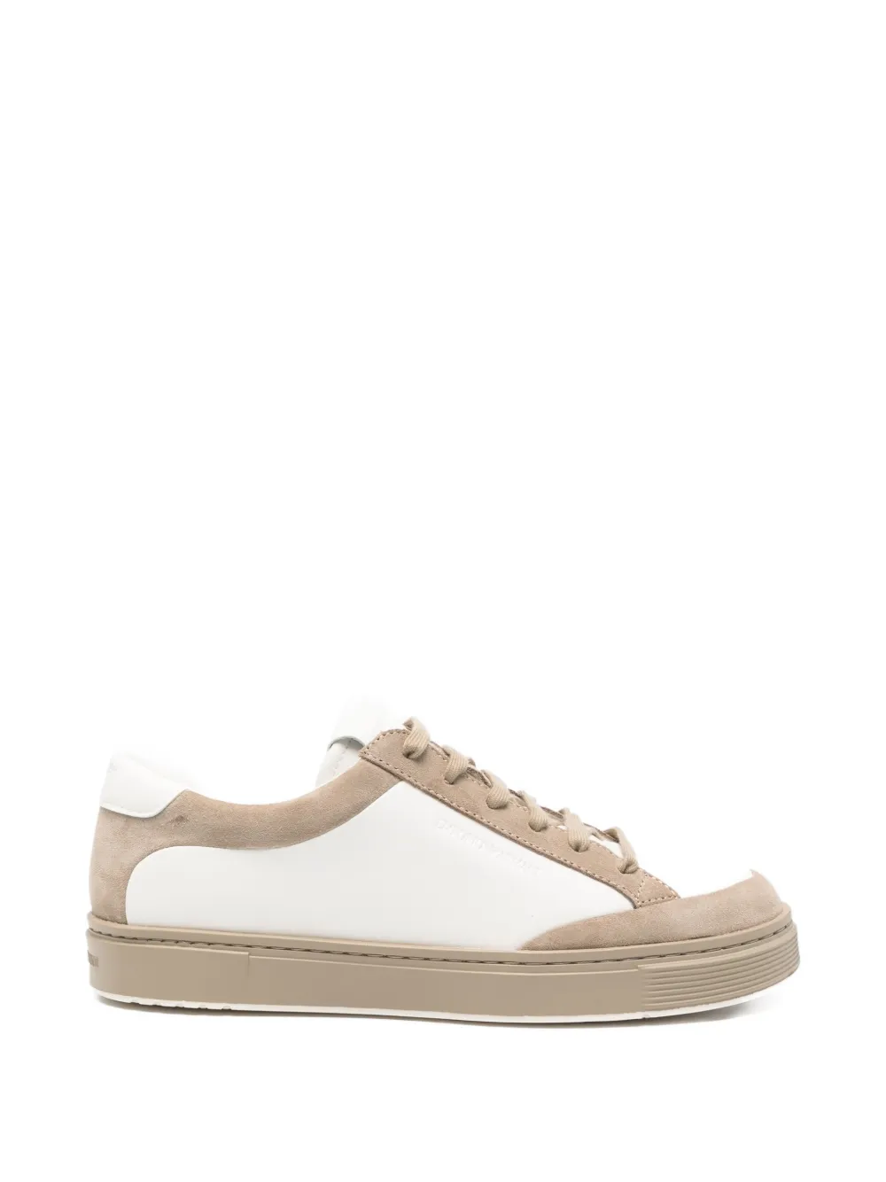 Emporio Armani suede-panel sneakers - Bianco