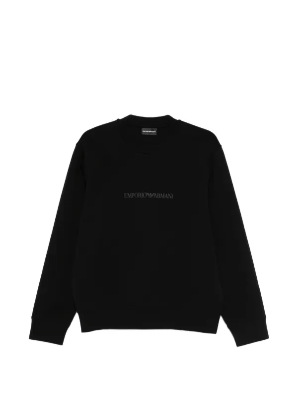 Emporio Armani logo-detail crew-neck Sweatshirt | Black | FARFETCH