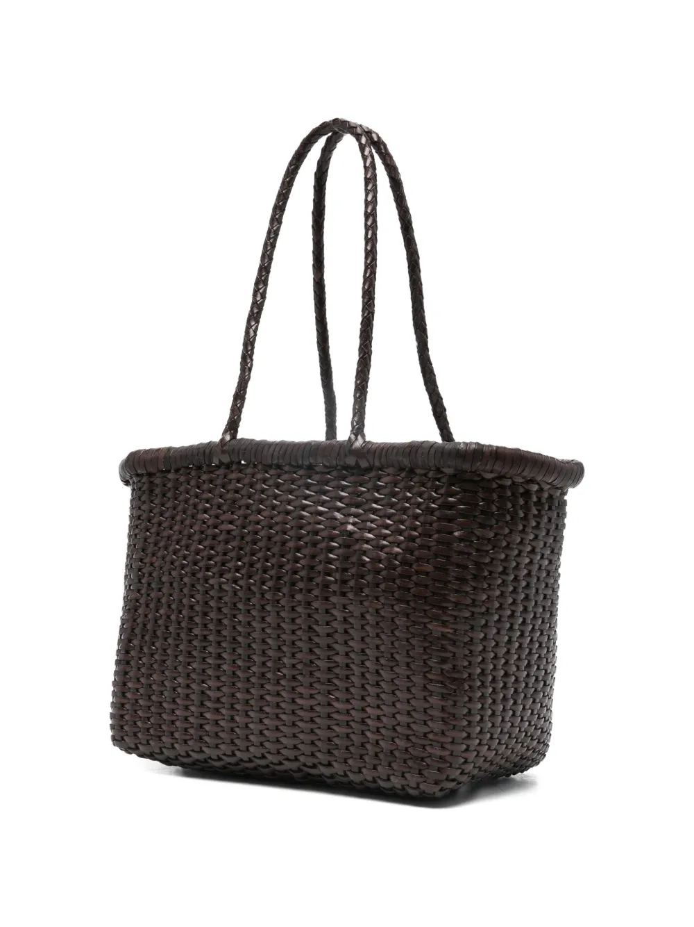 DRAGON DIFFUSION Kleine B Weave leren shopper Bruin