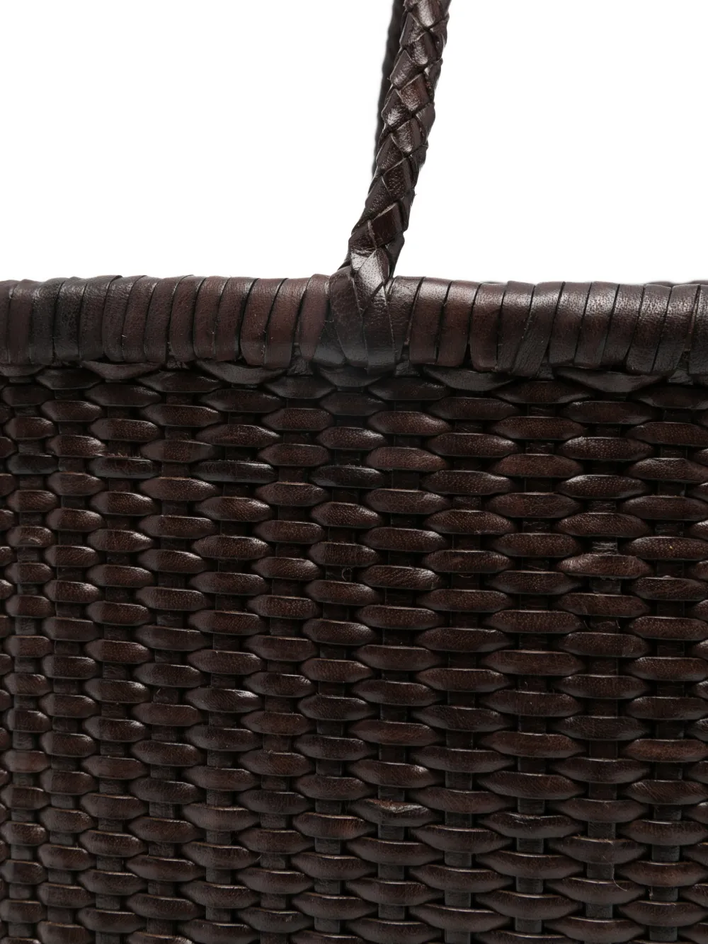 DRAGON DIFFUSION Kleine B Weave leren shopper Bruin