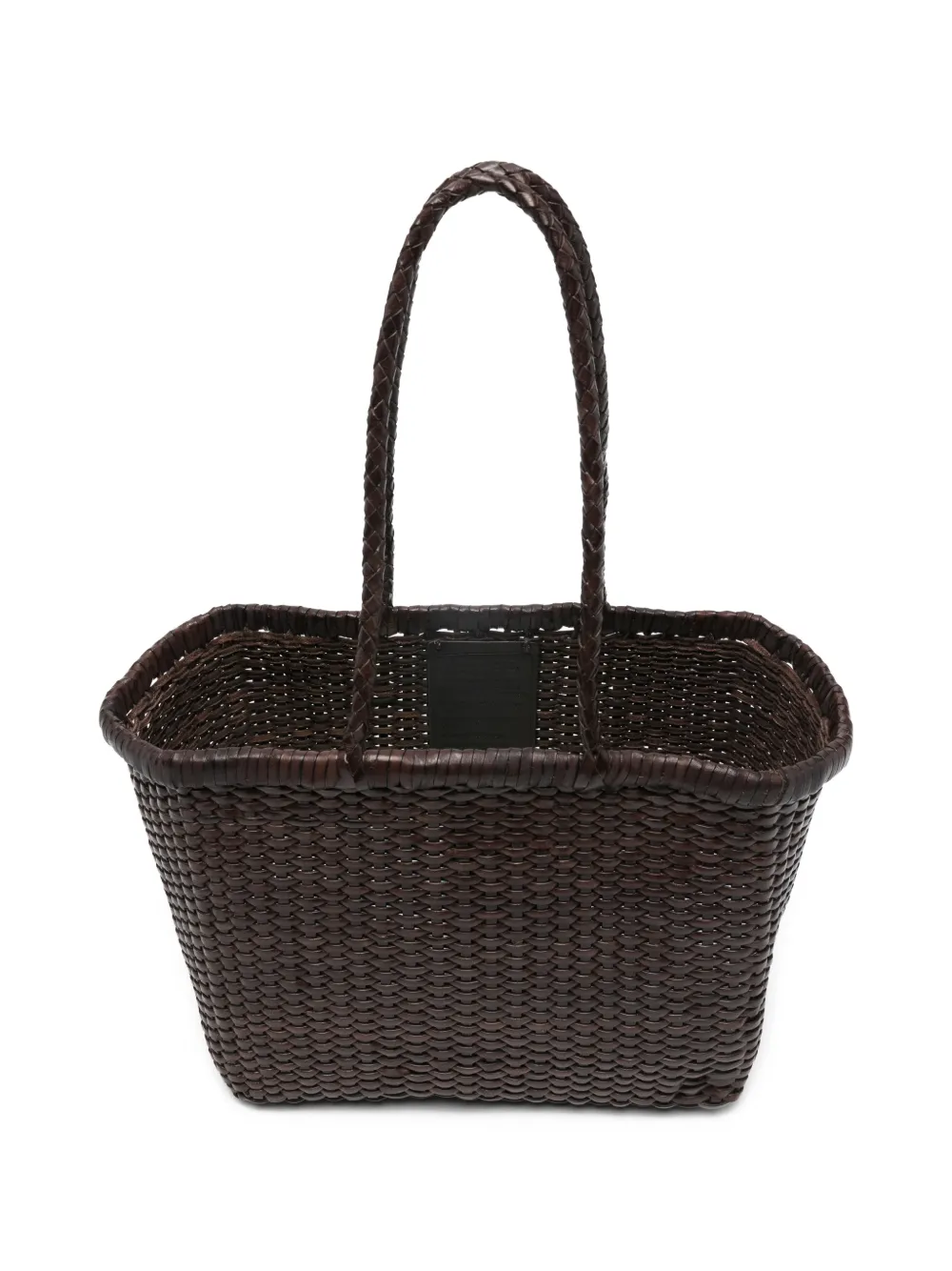 DRAGON DIFFUSION Kleine B Weave leren shopper Bruin