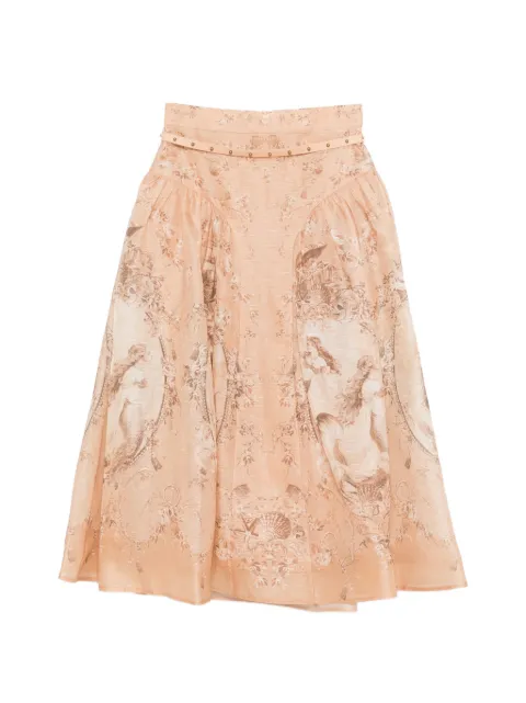 ZIMMERMANN Rebellion printed midi skirt