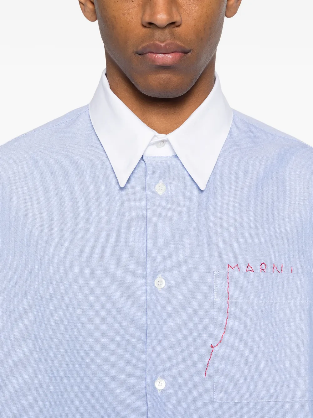 Marni Overhemd met lange mouwen en zak Blauw