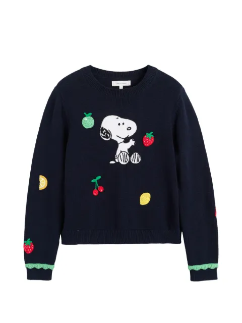Chinti & Parker Snoopy fruity-details crewneck cotton sweater