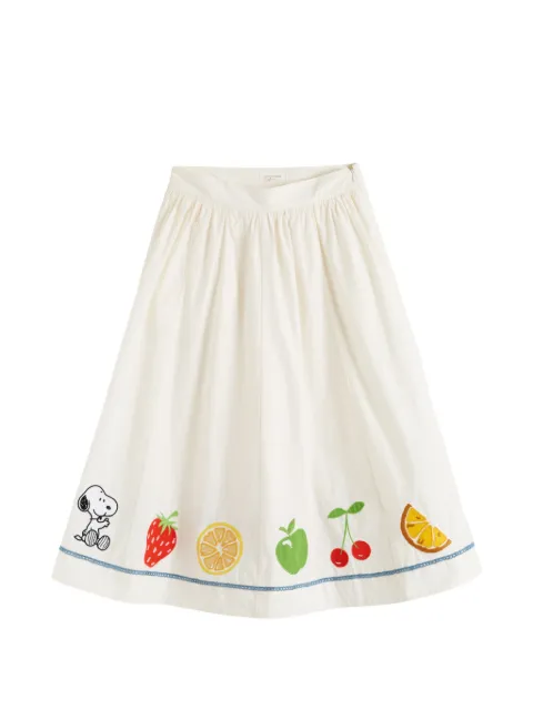 Chinti & Parker Snoopy fruit-details cotton midi skirt