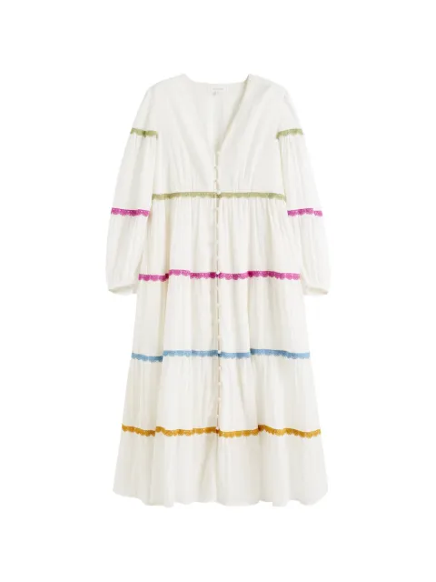 Chinti & Parker vestido midi con detalle festoneado