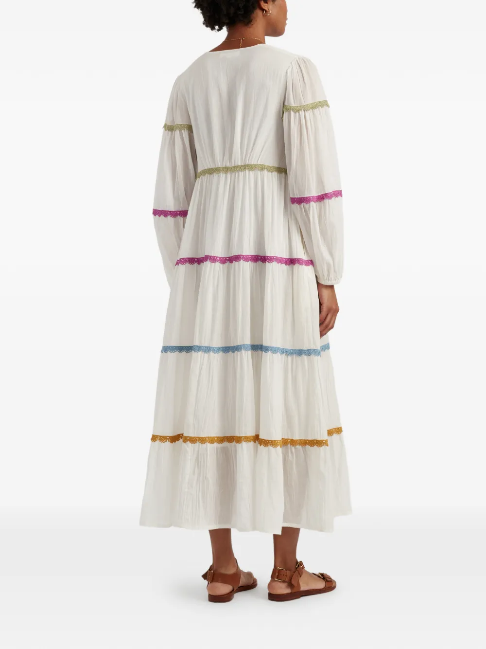 Chinti & Parker Midi-jurk met gewelfd detail Wit