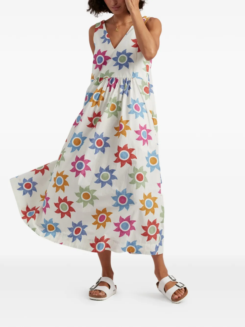 Chinti & Parker Midi-jurk met V-hals Wit