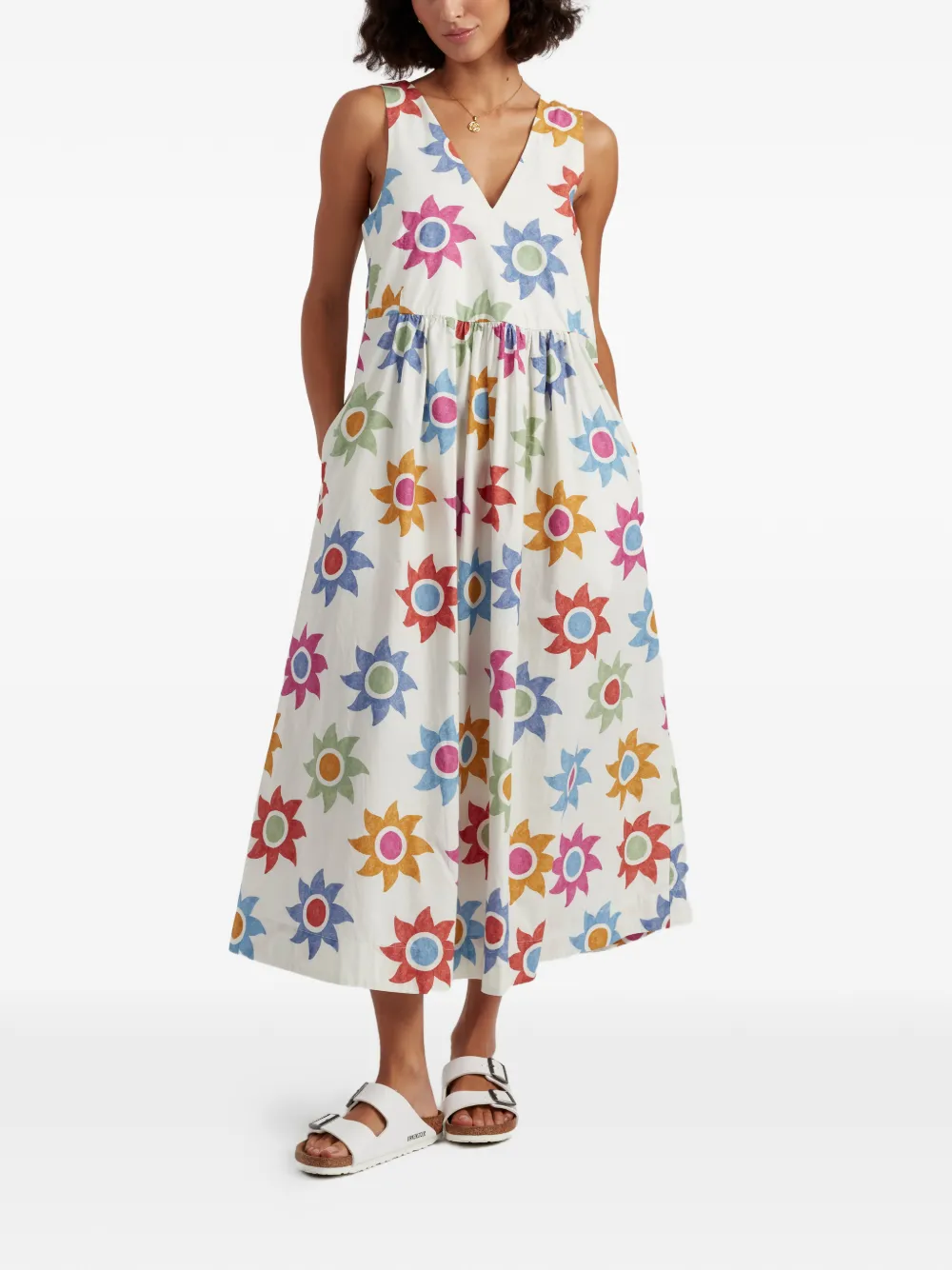 Chinti & Parker Midi-jurk met V-hals Wit