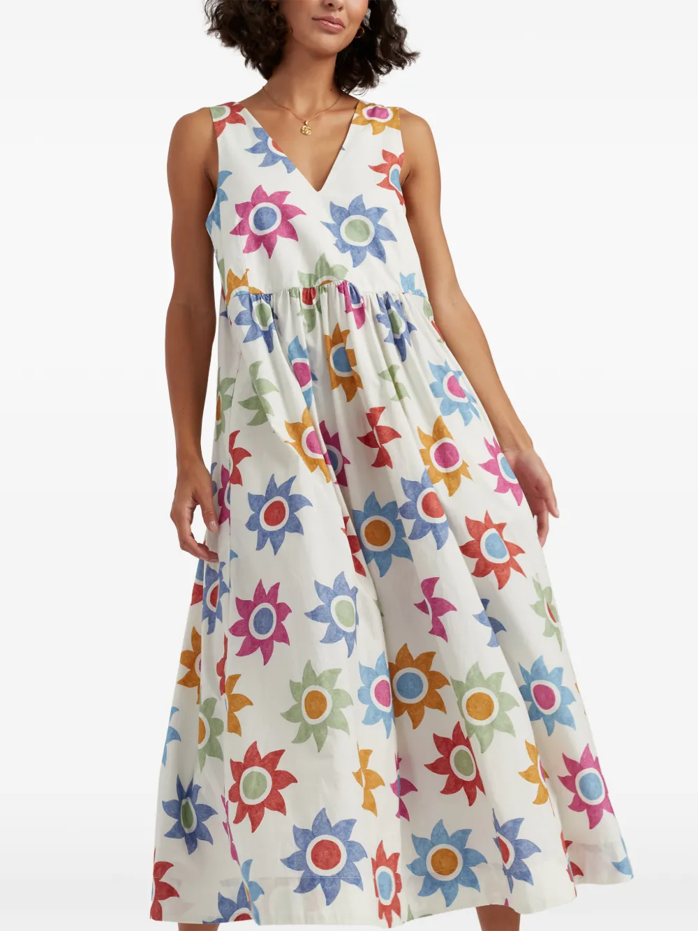 Chinti & Parker Midi-jurk met V-hals Wit