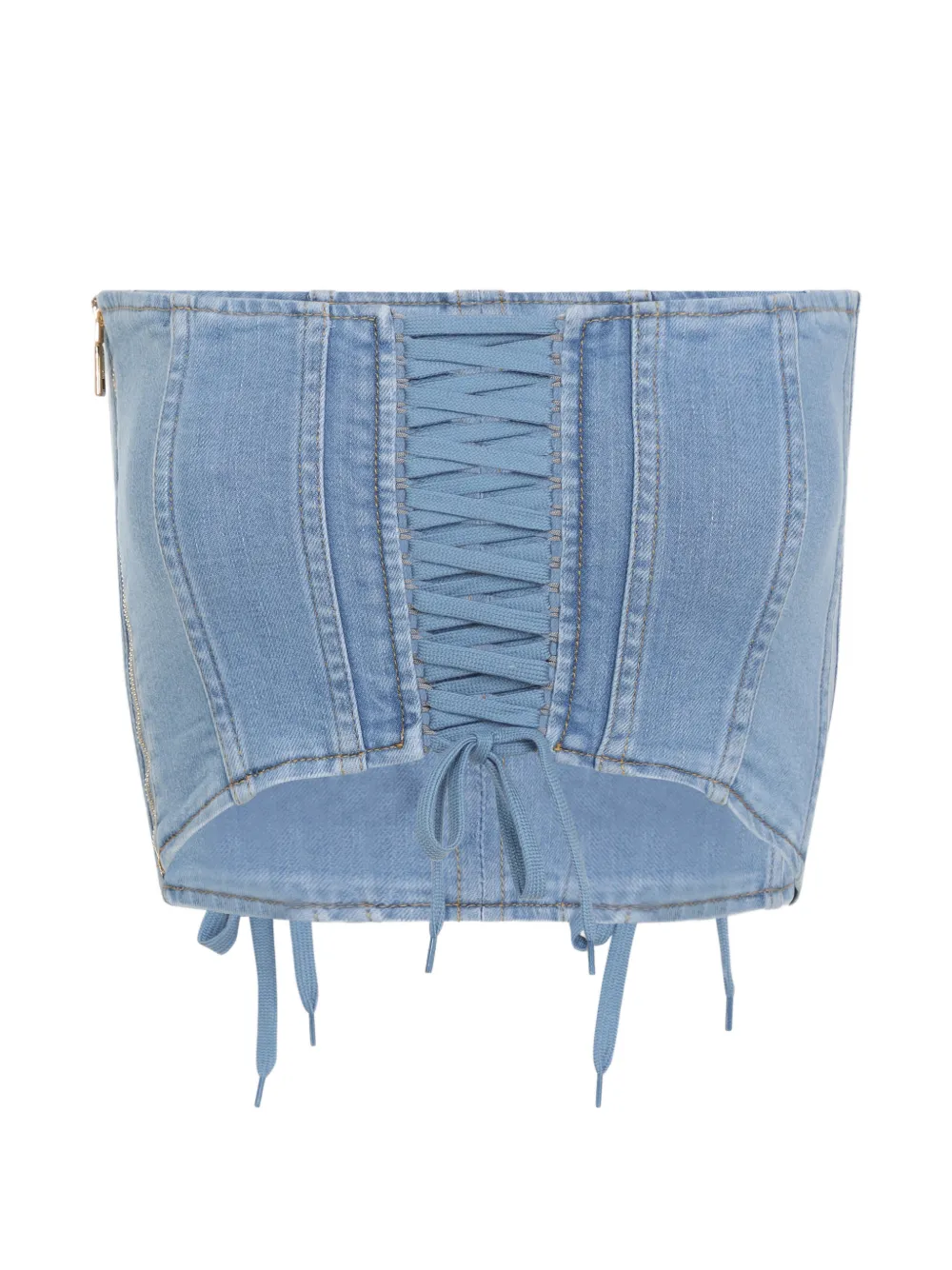 Elisabetta Franchi lace-up top - Blu