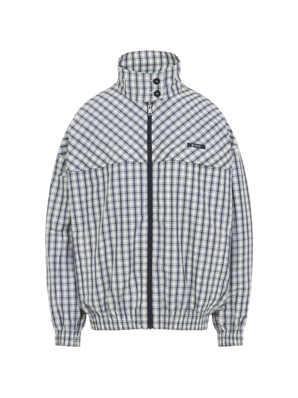 Prada checked-pattern zip-fastening jacket - Blu
