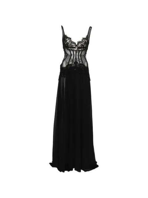 NISSA lace trim maxi dress