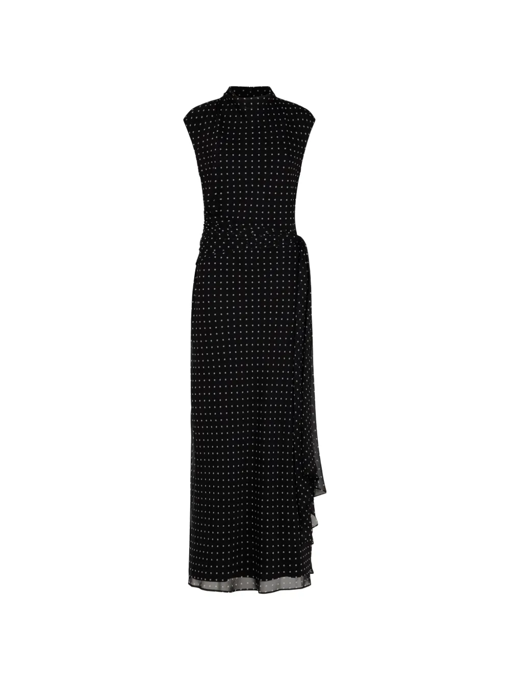 ROTATE BIRGER CHRISTENSEN polka-dot maxi dress - Nero