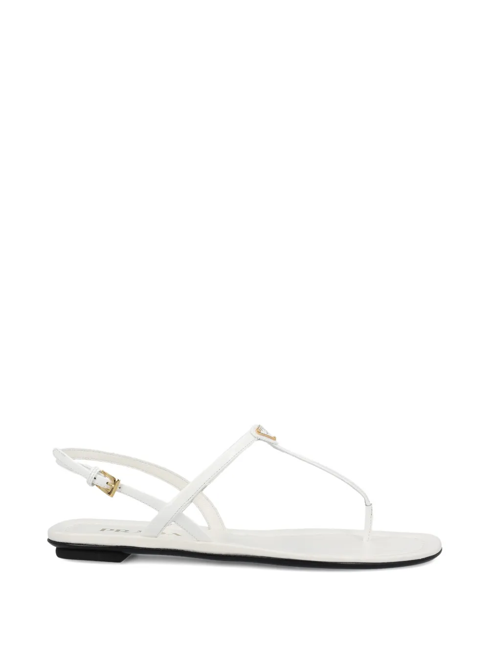 Prada logo-plaque strap sandals Wit
