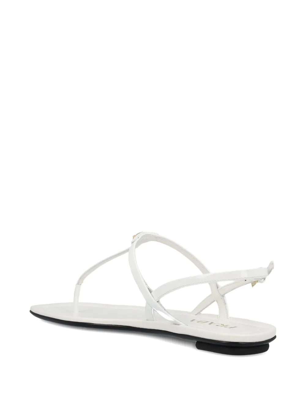 Prada logo-plaque strap sandals Wit